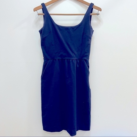 CYNTHIA Rowley Navy Stretch Dress with pockets - Picture 1 of 12